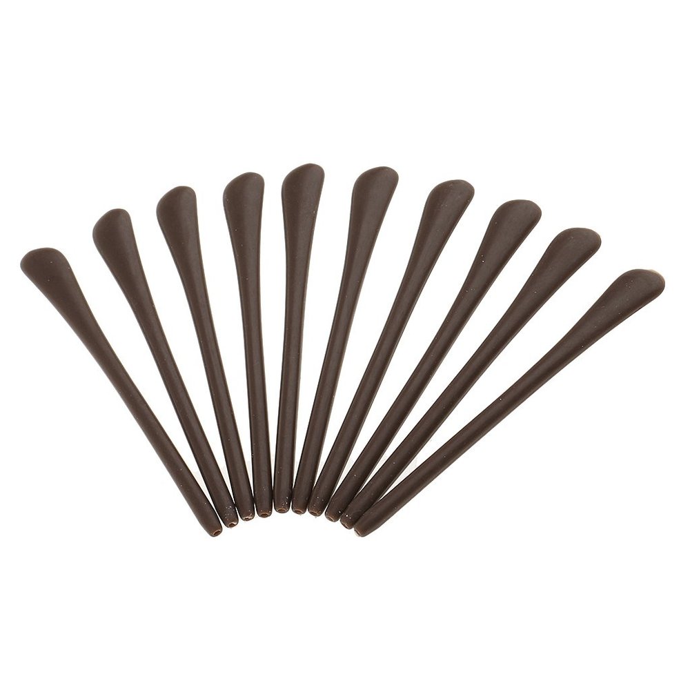 10 Pcs Silicone Eyeglasses Temple End Tips Ear Sock Tubes Replacement Brown