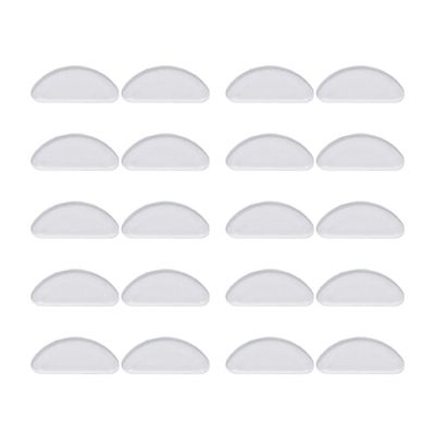 10 Pair Nose Pad Glasses Non-Slip Silicone Nose Support Eyeglass D Shaped Pads Accessory, Transparent