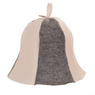 Besttoolifes Sauna Hat, Sauna Hat Cap For Women And Men, Comfortable And Breathable Head for PROTECTION For Sauna, 100% Natural Felt Sauna Accessories(grey and white)