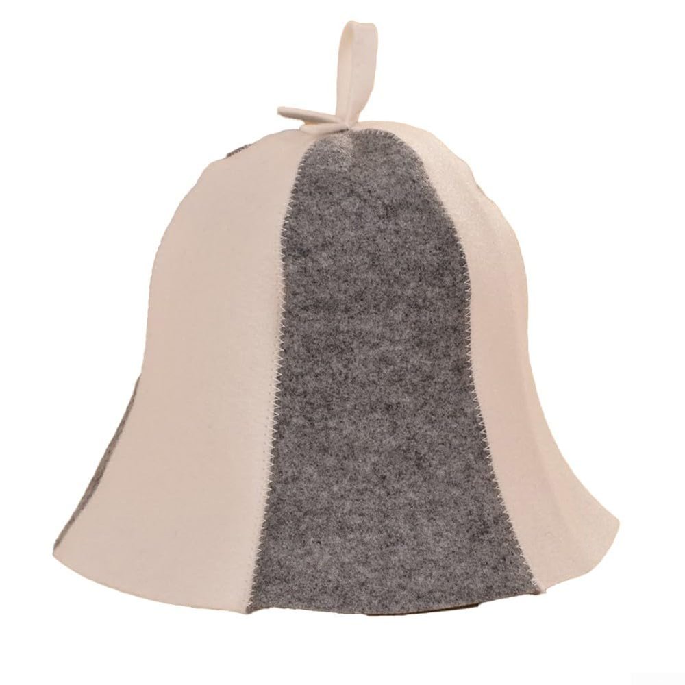 Besttoolifes Sauna Hat, Sauna Hat Cap For Women And Men, Comfortable And Breathable Head for PROTECTION For Sauna, 100% Natural Felt Sauna Accessories(grey and white)