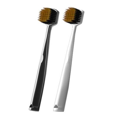 Easy Grip Manual Toothbrushes, Ultra Soft Toothbrushes for Adults Extra Clean Toothbrush Set for Home 2 Count-Black+White