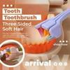 2 Pcs Random Color Three-Sided Soft Hair Toothbrush, Effective Wrap-Around Design,Brush Three Sides at Once Tooth,Deeply and Thoroughly to Clean Teeth and Gums, Manual Toothbrushes and Accessories view 4