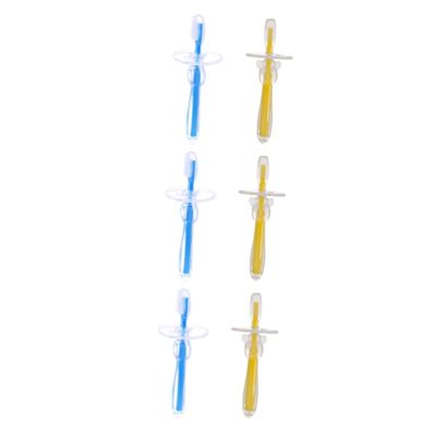 Anneome 6pcs Toothbrush First Brush Silicone Bristle Training Brush Umbrella-Shaped