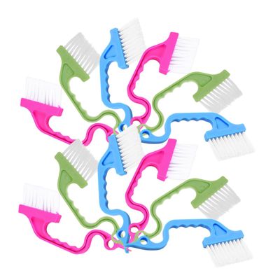 MUSISALY 12pcs Ergonomic Handle Cleaning Brush Groove Brush for Window Track Sliding Door Gaps Cleaning