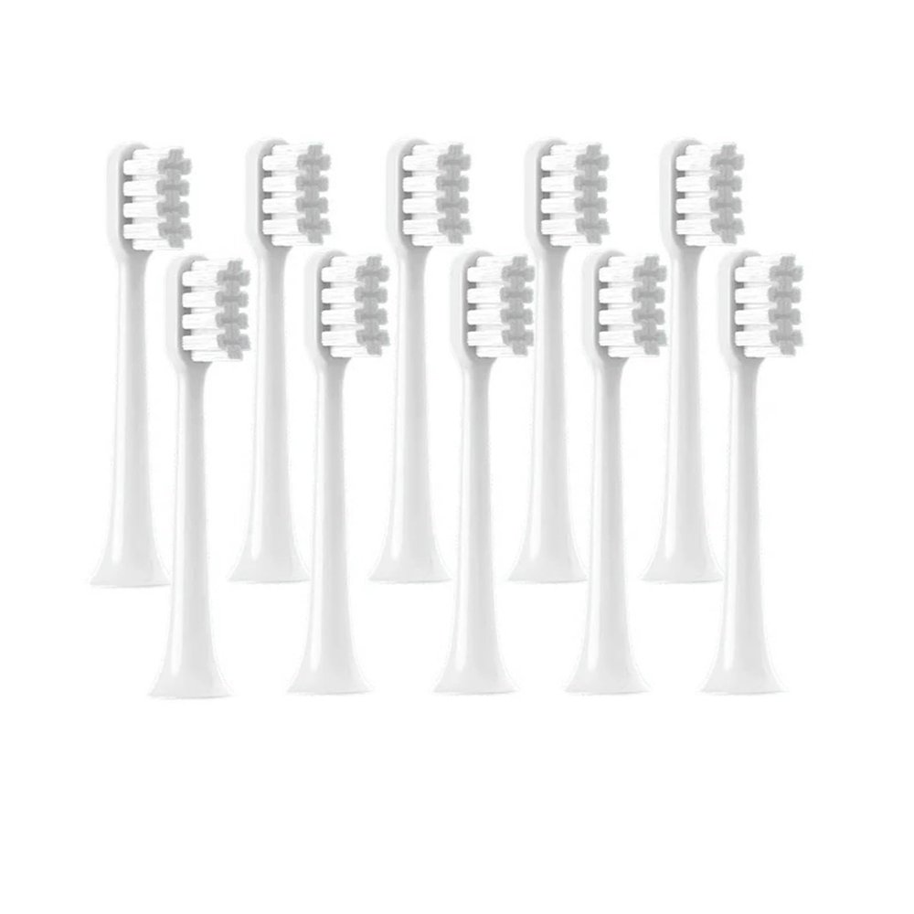 WENH Replacement Brush Heads 10PCS for T200 White/GrayBlue Deep Cleaning Electric Toothbrush Soft Bristle Nozzles(10White)