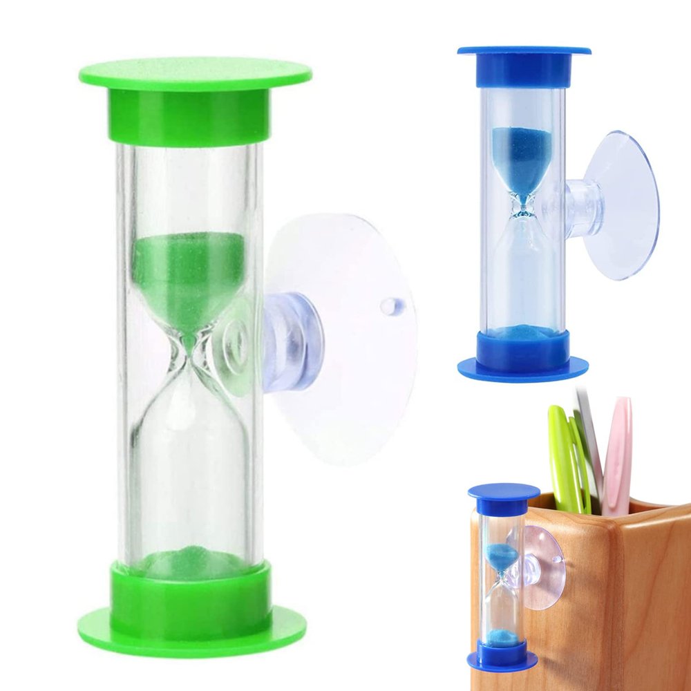 2PCS Sand Timers for Kids Two/Three Minutes Teeth Brushing Timer with Suction Cup for Kids Toothbrush Timer Hourglass Timer for Games Cooking Toothbrush Hourglass Tooth Brushing Sand Timer Hourglass