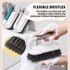 2 Pack Scrub Brush, Scrubbing Cleaning Brushes, Heavy Duty Cleaning Brushes with Handle, for Shower, Bathroom, Carpet, Kitchen and Bathtub Scrubber (Grey) view 4