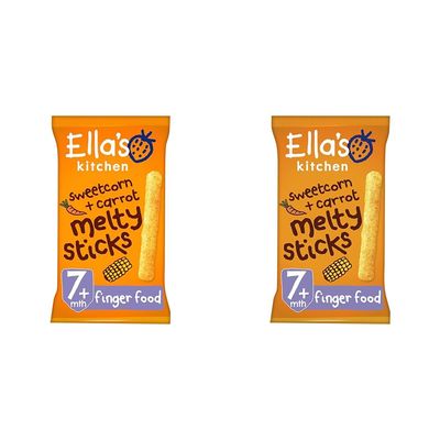 Ella's Kitchen Organic Sweetcorn & Carrot Melty Sticks (5 x 16g) (Pack of 2)