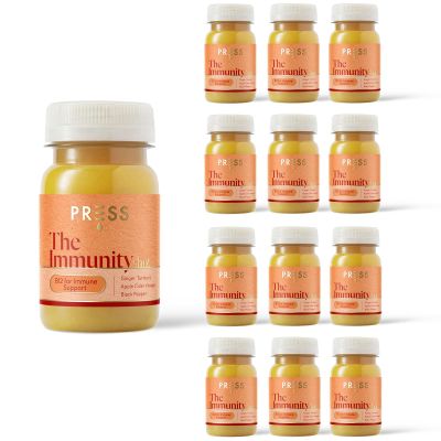 Press Healthfoods, Immunity Shots  12 x 100 ml Pack Immune Boosting Natural Energy Drink with 100% Natural Ingredients, Turmeric, Ginger & Apple Cider Vinegar, Infused with B12