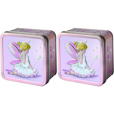 Churchill's Confectionery - Little Princess Tin 75g Mini Chocolate Chip Shortbread, Pink (Pack of 2)