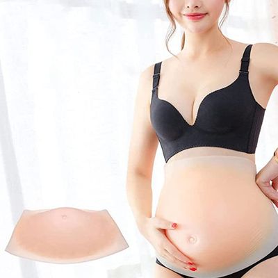 XRSMOU Fake Baby Belly, Adult Fake Belly, Silicone Fake Pregnant Belly, Belly Filler, Used As Props In Maternity Movies (7months)