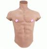 XRSMOU Realistic Silicone Muscle Chest, Male Chest and Abdominal Muscle Silicone Tights, Artificial Fake Muscle (Brass Medium Size) view 2