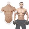 XRSMOU Silicone Male Chest, Realistic Fake Muscles with Floating Point Design,for Role Playing, Halloween Props (Natural L) view 1