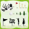 21 Pieces Golf Cake Decorations Golf Cake Toppers with Mini Golf Cart, Golf Ball, Green Tree, Golf Clubs, Red Flag Cupcake Toppers for Golf Sports Theme Birthday Party Deco Supplies view 2