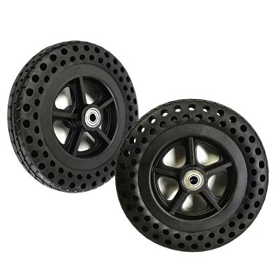 1 Pair of 7inch Wheelchair Front Wheels, 71.3 Wheelchair Wheel Replacement, Honeycomb Solid Tires, Bearing 8mm (5/16"), Manual Wheelchair Accessories