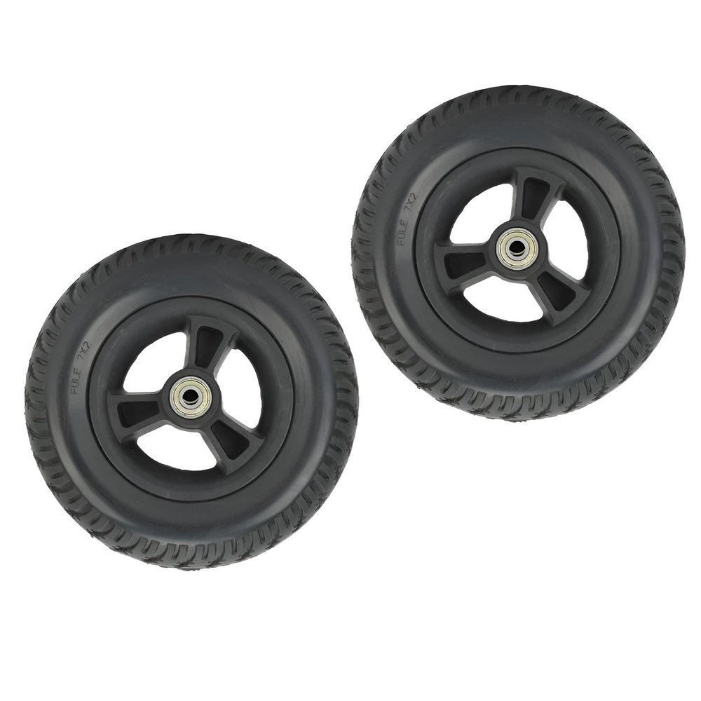 1 Pair of 7 Inch Wheelchair Wheel Replacement, 72 Wheelchair Front Wheels, Polyurethane Solid Wheels, Bearing 8mm (5/16"), Wheelchair Accessories