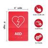 AED Sign with Grade 2 Braille - Aluminum Plastic Automated External Defibrillator Sign Label for Clinics, Braille School, Bussiness, Restaurant, Office, 6"L x 9"W3pcs view 2