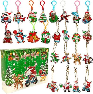 Kids Diamond Painting Kit, Diamond Painting Advent Calendar 2024, 24 Days Christmas Countdown Calendar, Craft Advent Calendar, 5D Diamond Art Painting by Numbers Kits for Toddler Ages 4-10 (24PCS)