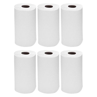 2-Ply Kitchen Roll White, Pack of 6 Rolls, Centerfeed Paper Towel High Absorbent, Durable, Multipurpose Kitchen Paper Roll Embossed 200 Sheets Each Roll Hand Paper Towel Household Paper Towels