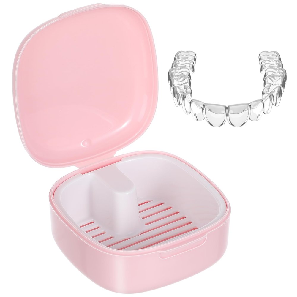 Healeved Retainer Box Portable Storage Case Compact Pocket Holder for Retainers and Dentures Design Sealed Lid for Travel and Everyday Use Material
