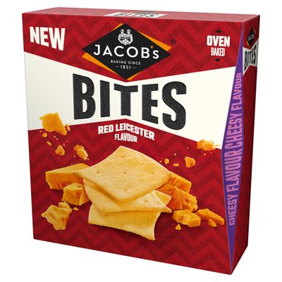 JACOB'S Bites Red Leicester Crackers, 125 g (Pack of 1)