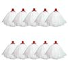 10 Professional Super White Colour Coded Mop Heads and 1 Mop handle (red) view 3