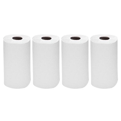 4 Rolls X White Kitchen Roll 200 Sheets Each Roll Embossed Centerfeed Paper Towel Super Absorbent 2-Ply Kitchen Paper Roll for Cleaning and Wiping Double Layer Paper Towels for Home, Office, Kitchen