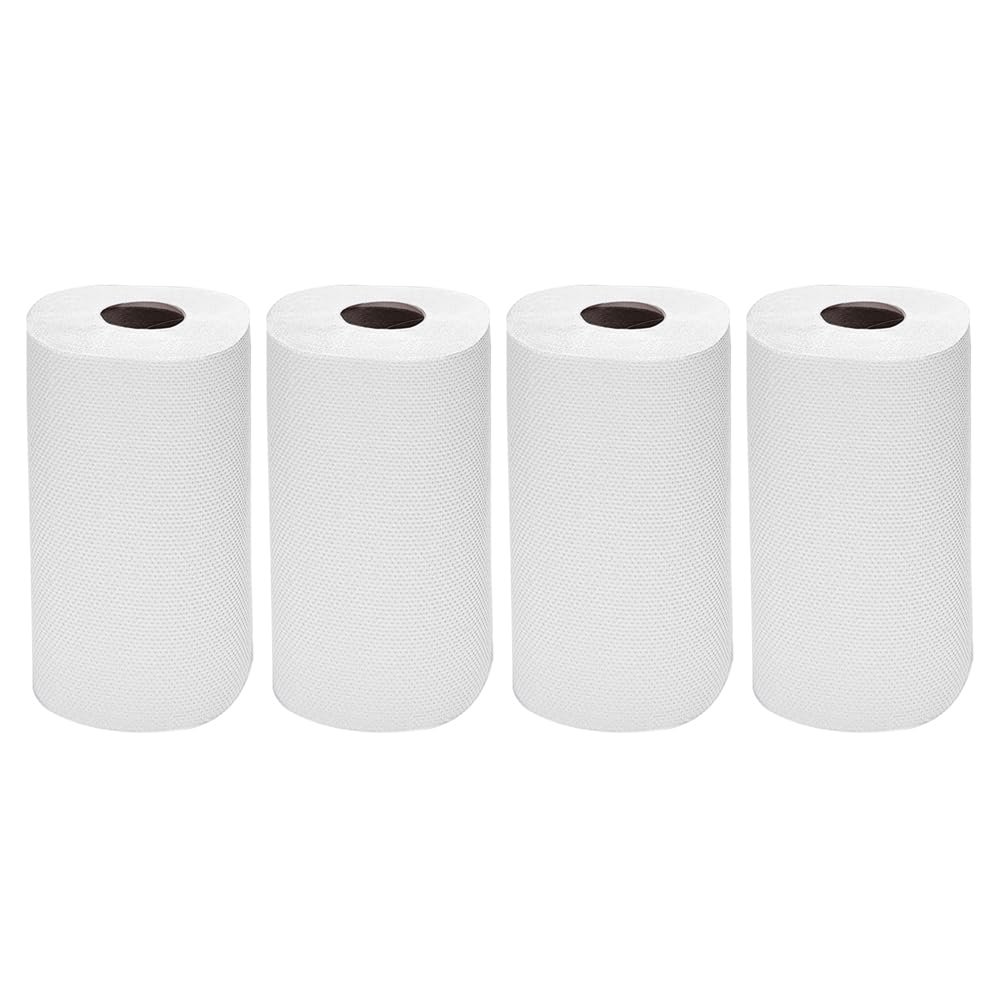4 Rolls X White Kitchen Roll 200 Sheets Each Roll Embossed Centerfeed Paper Towel Super Absorbent 2-Ply Kitchen Paper Roll for Cleaning and Wiping Double Layer Paper Towels for Home, Office, Kitchen