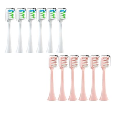 WENH 12PCS Replacement Brush Heads for X3/X3U/X5 Sonic Electric Toothbrush Heads Vacuum Soft Cleaning Bristle Nozzles(6White6Pink)