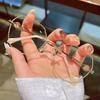 Womens Diamond Rimless Anti-Blue Light Presbyopia Glasses, Fashion Round Sparkly Rimless Reading Glasses for Women (+2.5,Gold) view 2