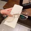 Womens Diamond Rimless Anti-Blue Light Presbyopia Glasses, Fashion Round Sparkly Rimless Reading Glasses for Women (+2.5,Gold) view 3