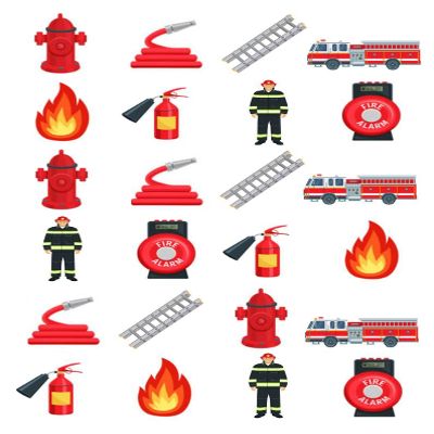 24 x Fire brigade Fireman Edible Rice Wafer Paper Cupcake Cake Toppers Decorations Stand up
