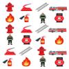 24 x Fire brigade Fireman Edible Rice Wafer Paper Cupcake Cake Toppers Decorations Stand up view 1