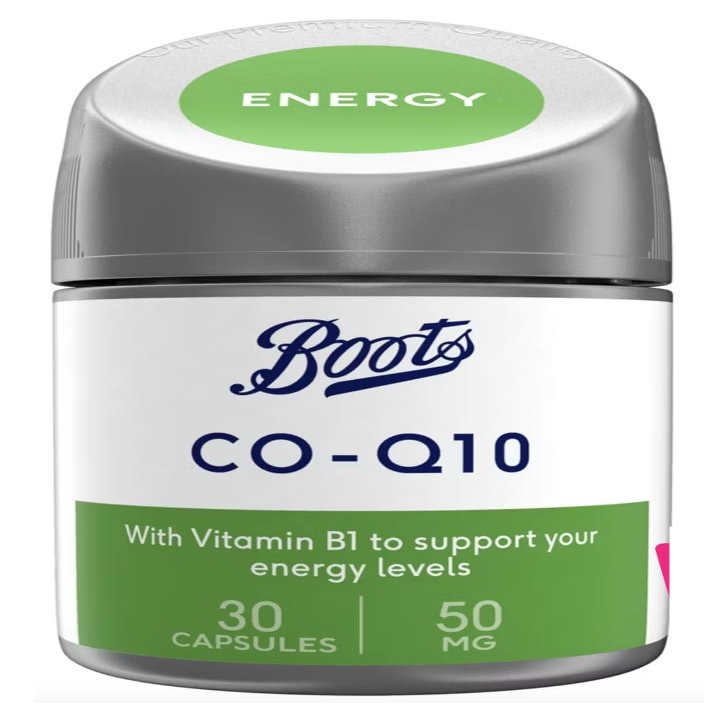 Boots CO-Q10 50mg 30 Capsules (1 Month Supply) with Vitamin B1 to Support Energy Level