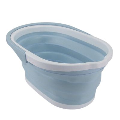 Foldable Mop Bucket, Collapsible Water Bucket, Stable Foldable PP Base, Large Capacity for Kitchen (Blue)