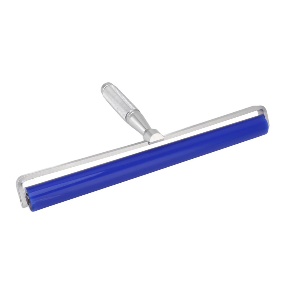 Dust Sticky Roller, Silicone Manual Roller Aluminum Alloy Handle Anti-slip Texture Low Viscosity (16 Inch)