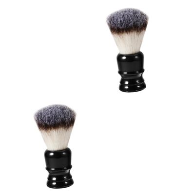 Beatifufu 2pcs Whisker Brush Resin Handle Nylon Bristles for Men Beard Cleaning and Styling for Daily Grooming Routine