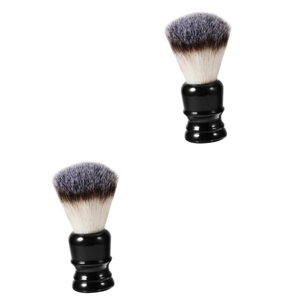 Beatifufu 2pcs Whisker Brush Resin Handle Nylon Bristles for Men Beard Cleaning and Styling for Daily Grooming Routine