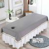LDLCYCN Waterproof Massage Table Sheet with Face Hole Oilproof Massage Spa Bed Linens Thin Beauty Salon Massage Table Protective Cover Lace for Beauty Spa Washable Cooling,Dark Gray,200 * 80(N) view 1