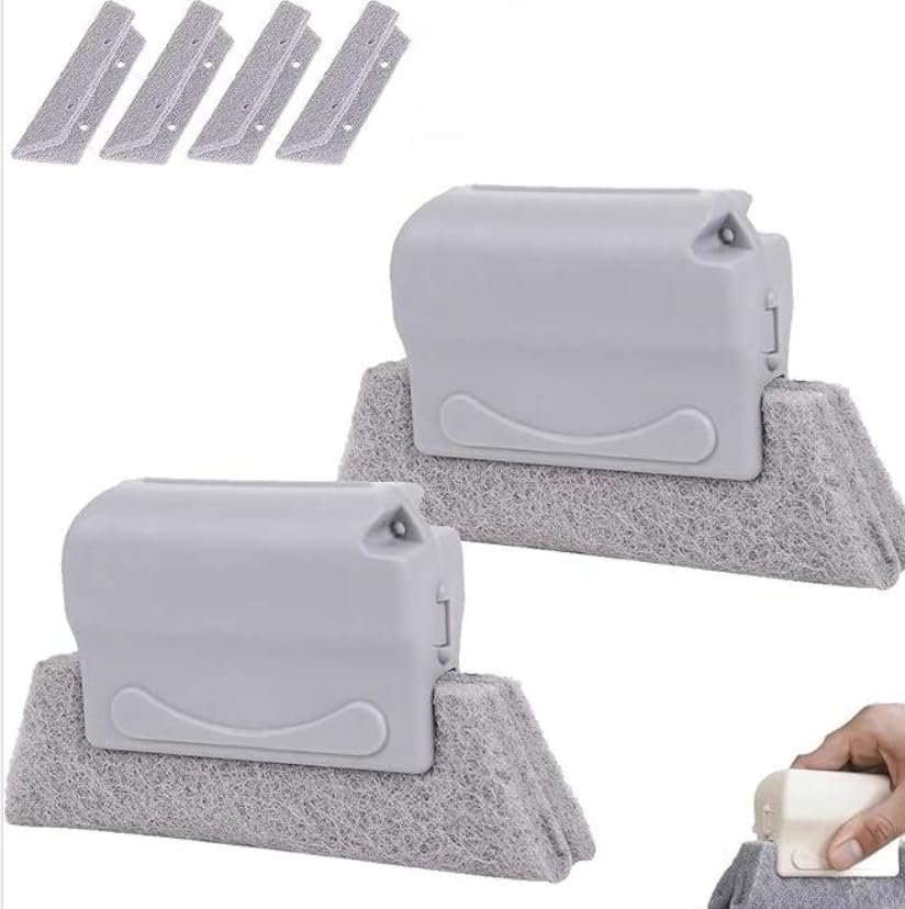 Window Groove Cleaning Brush, Magic Window Cleaning Brush, Window Groove Cleaning Tool, Window Groove Cleaner, for Tile Lines, Shutter, Car Vents, Keyboard (Gray)
