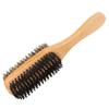 CANIGHT Men's Double-sided Beard Brush with Boar Bristle Dual-use Styling Tool for Hair and Beard Care for Neck and Ear Hair Cleanup Durable Beechwood Handle view 1