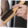 CANIGHT Men's Double-sided Beard Brush with Boar Bristle Dual-use Styling Tool for Hair and Beard Care for Neck and Ear Hair Cleanup Durable Beechwood Handle view 2