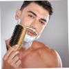CANIGHT Men's Double-sided Beard Brush with Boar Bristle Dual-use Styling Tool for Hair and Beard Care for Neck and Ear Hair Cleanup Durable Beechwood Handle view 3
