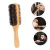 CANIGHT Men's Double-sided Beard Brush with Boar Bristle Dual-use Styling Tool for Hair and Beard Care for Neck and Ear Hair Cleanup Durable Beechwood Handle view 4