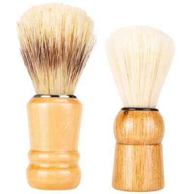 Healvian 8pcs Shave Brush for Men Wood Handle Shaving Beard Brush for Father's Day