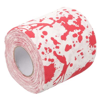 ORFOFE 1roll Halloween Bloodstain Pattern Toilet Paper Creative Horror Decor for Parties and Home Use Unique Printed Tissue Roll for Festive Atmosphere