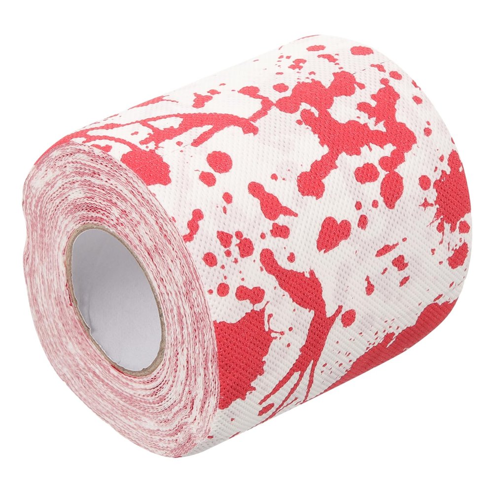 ORFOFE 1roll Halloween Bloodstain Pattern Toilet Paper Creative Horror Decor for Parties and Home Use Unique Printed Tissue Roll for Festive Atmosphere
