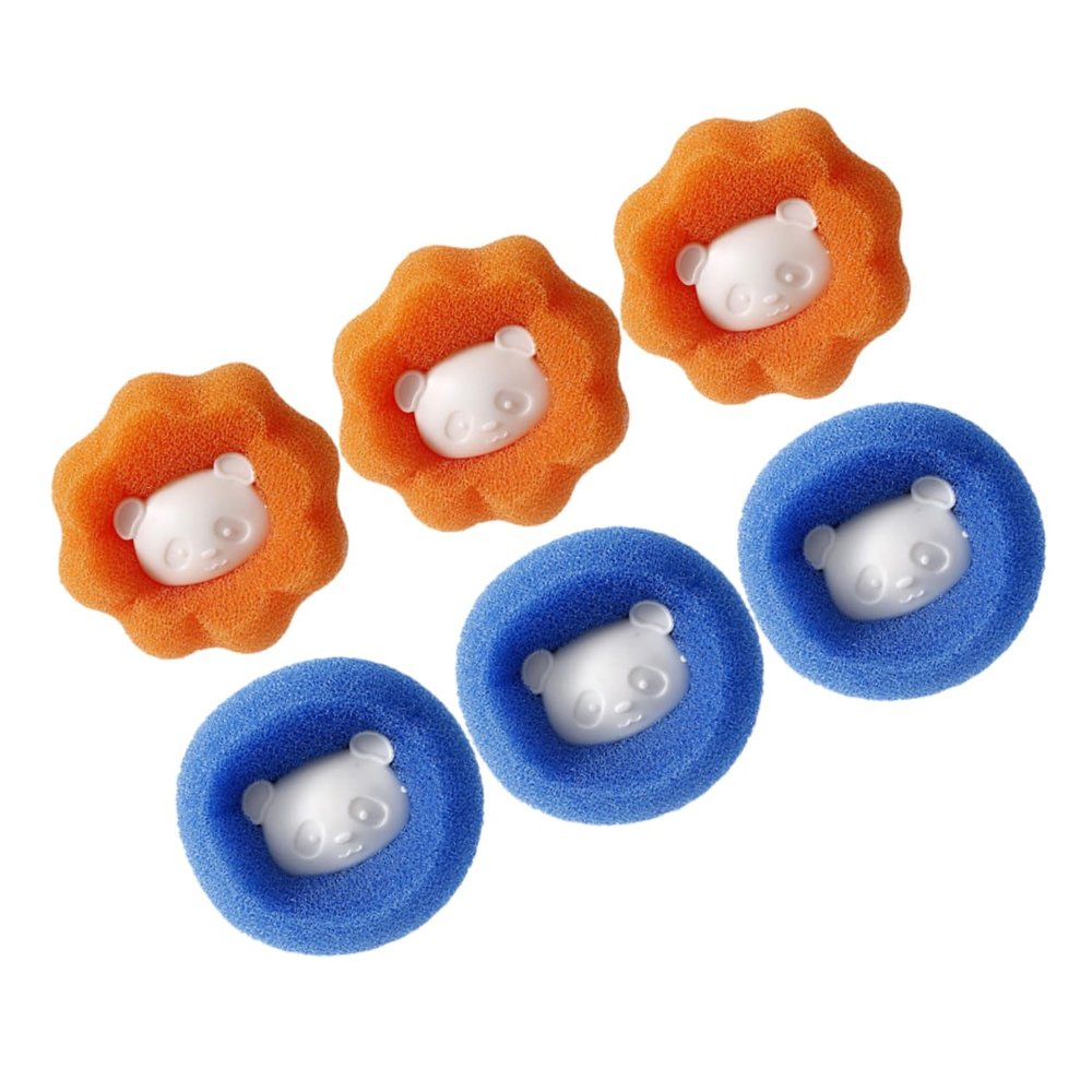 COLLBATH 6pcs Laundry Balls Sponge Washing Balls Hair Remover Lint Catcher Pet Hair Removal Reusable Space-saving Cold Water for Clothing