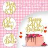 Rsstarxi 1 Pack Happy 40th Birthday Cake Topper Star Glitter Gold Fabulous 40 Birthday Cheers to 40 Years Old Cake Pick Decoration for 40th Birthday Theme Celebrating Party Cake Decorations view 3
