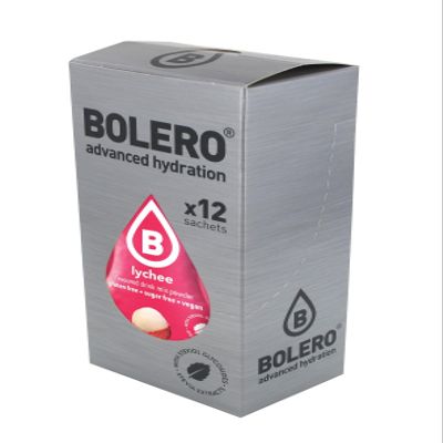 Bolero Instant Drink Lychee Flavour, Box of 12 Sachets (12x3g) Sugar-Free, Sweetened with Stevia + Vitamin C | Suitable for Children and Diabetics | Gluten-Free